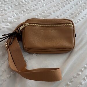 Poppy & Peonies Tan Crossbody Bag